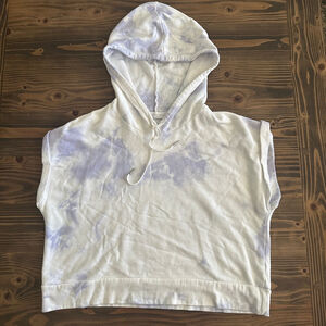 Women's Jonathan Simkhai Standard XL White Purple Tie-Dye Sleeveless Hoodie